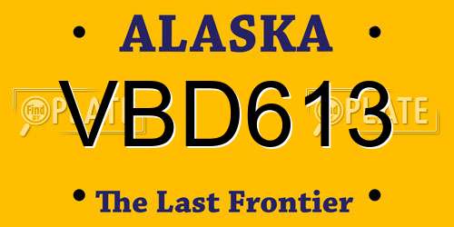 VBD613 Alaska License Plate