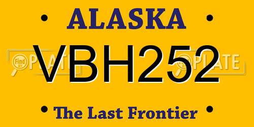 VBH252 Alaska License Plate