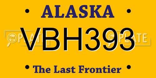 VBH393 Alaska License Plate