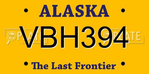 VBH394 Alaska License Plate