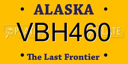 VBH460 Alaska License Plate