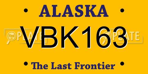 VBK163 Alaska License Plate