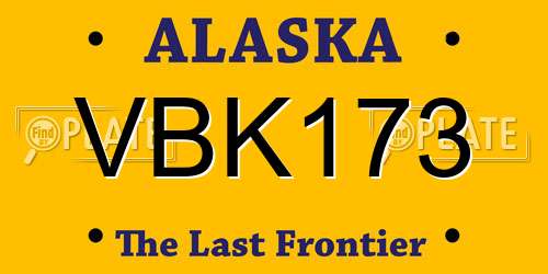 VBK173 Alaska License Plate