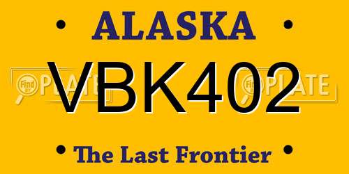 VBK402 Alaska License Plate