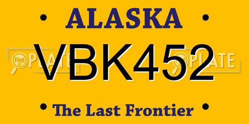 VBK452 Alaska License Plate