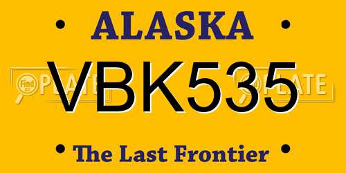 VBK535 Alaska License Plate