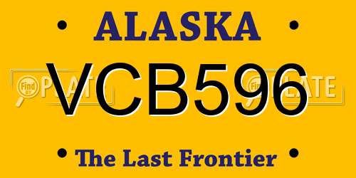 VCB596 Alaska License Plate