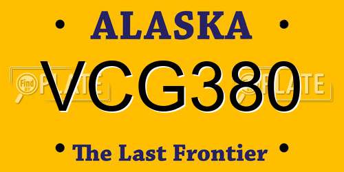 VCG380 Alaska License Plate
