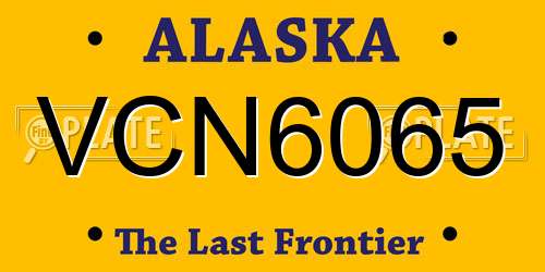 VCN6065 Alaska License Plate
