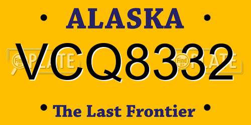 VCQ8332 Alaska License Plate