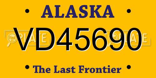 VD45690 Alaska License Plate