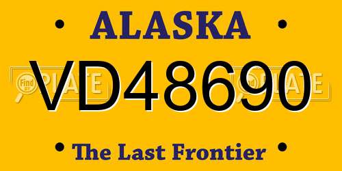 VD48690 Alaska License Plate