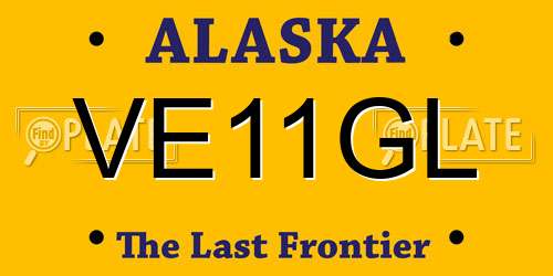 VE11GL Alaska License Plate