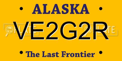 VE2G2R Alaska License Plate