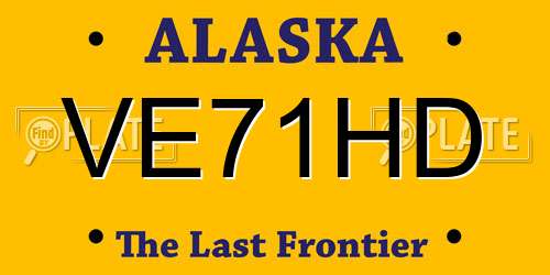 VE71HD Alaska License Plate