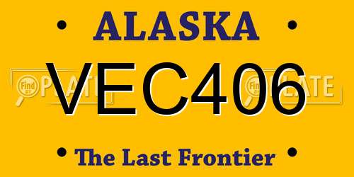 VEC406 Alaska License Plate