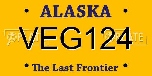 VEG124 Alaska License Plate