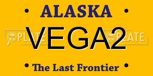 VEGA2 Alaska License Plate