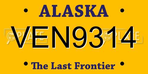 VEN9314 Alaska License Plate