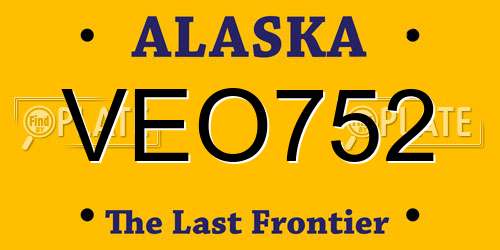 VEO752 Alaska License Plate