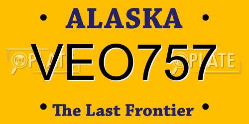 VEO757 Alaska License Plate