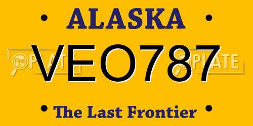 VEO787 Alaska License Plate