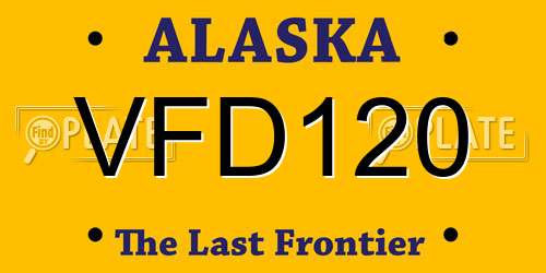 VFD120 Alaska License Plate