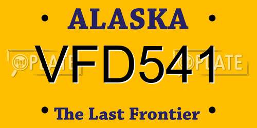 VFD541 Alaska License Plate
