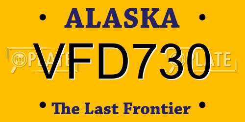 VFD730 Alaska License Plate