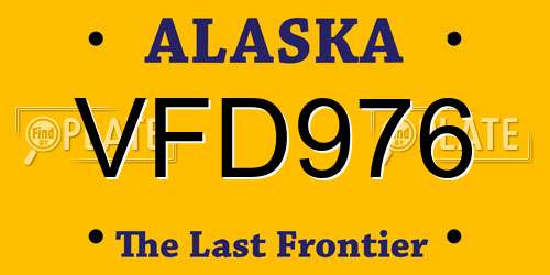 VFD976 Alaska License Plate