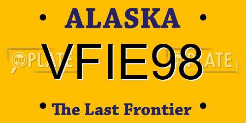 VFIE98 Alaska License Plate