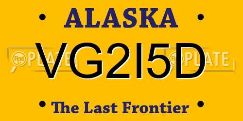 VG2I5D Alaska License Plate