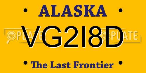 VG2I8D Alaska License Plate