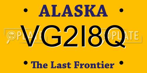 VG2I8Q Alaska License Plate