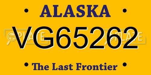 VG65262 Alaska License Plate