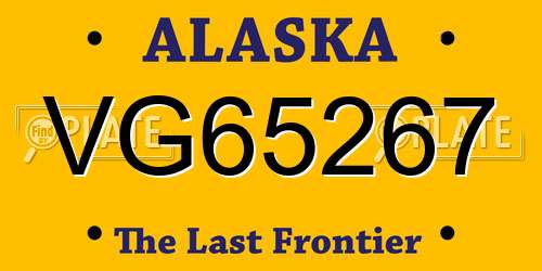 VG65267 Alaska License Plate