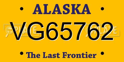 VG65762 Alaska License Plate