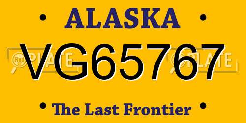 VG65767 Alaska License Plate