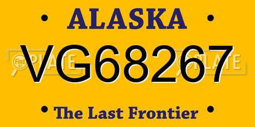 VG68267 Alaska License Plate