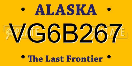 VG6B267 Alaska License Plate