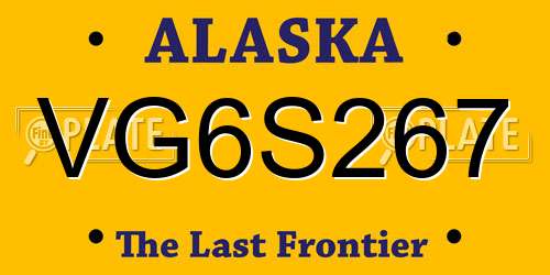 VG6S267 Alaska License Plate