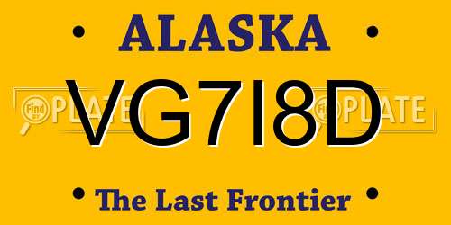 VG7I8D Alaska License Plate