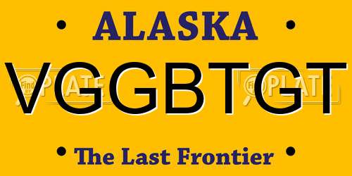 VGGBTGT Alaska License Plate