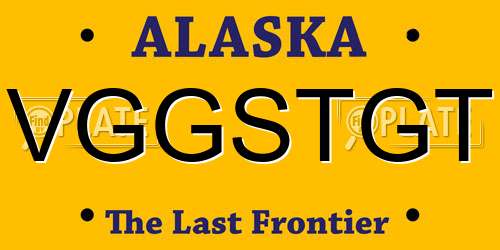 VGGSTGT Alaska License Plate