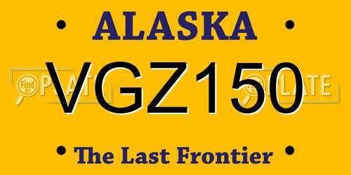 VGZ150 Alaska License Plate