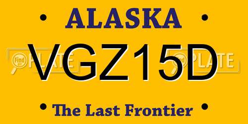 VGZ15D Alaska License Plate
