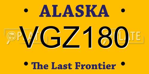 VGZ180 Alaska License Plate