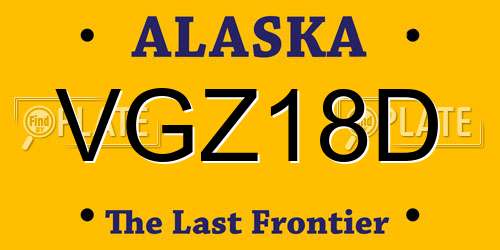 VGZ18D Alaska License Plate