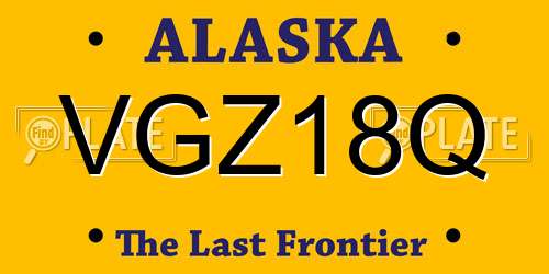 VGZ18Q Alaska License Plate