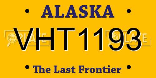 VHT1193 Alaska License Plate